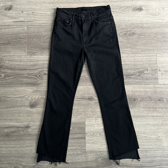MOTHER The Insider Crop Step Fray Not Guilty Size 28 Bootcut Black Grunge 90s - Picture 5 of 12
